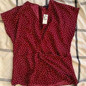Sleeveless express red polka dot dress top perfect for business casual.